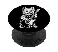 Rock Yorkie che suona la chitarra Divertente Yorkshire PopSockets PopGrip Adesivo