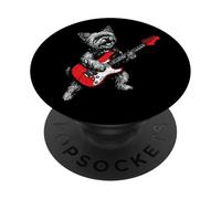 Rock Yorkie che suona la chitarra Divertente Yorkshire PopSockets PopGrip Adesivo