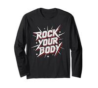 Rock Your Body - Divertente Design per Feste, Danza, Musica e Palestra Maglia a Manica