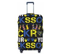 Rock Your Socks - Copribagagli da viaggio, elastico, per valigie, 45-81 cm, Nero , L