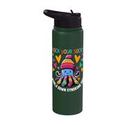 Rock Your Socks Down Syndrome Awareness Day Octopus WDSD Stainless Steel Insulated Water Bottle