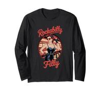 Rockabilly Filly Retro Diner Stile Vintage Maglia a Manica
