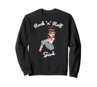 Rockabilly Girl Vintage Retro GRL Power Tattoo Pin Up Felpa