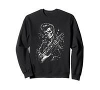 Rockabilly Skeleton Punk Chitarrista Ribelle Rock Music Felpa