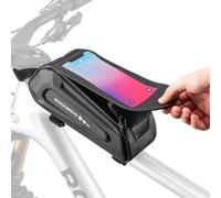 ROCKBROS Borsa Bici da Telaio Rigida, Borsa Tubo Anteriore Impermeabile per MTB Bicicletta, Porta Cellulare 16 * 8.5CM TPU Touchscreen Sensibile, Grande Capacità 1.7L, Riflettente, Accessori Bike