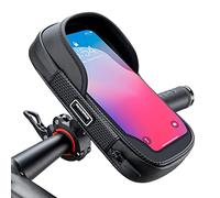ROCKBROS Borsa Portacellulare Bici da Manubrio, Porta Telefono per MTB Bicicletta, Touch Screen Sensibile per Smartphone 6.2", per Scooter Moto, Diametro 1.8-2.6cm, Accessori Bici