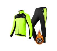 ROCKBROS Giacca Pantaloni Bici Caldo, Set di Abbigliamento Antivento Invernali, Giacca ad Alta Visibilità, Adatto per Attività all'Aperto, Ciclismo, Alpinismo, Escursionismo