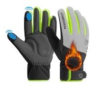 ROCKBROS Guanti Bici Invernali Uomo, Guanti Termici Donna, Touch Screen, Antivento Riflettente e Ammortizzante, Adatto per MTB Corsa Moto Escursionismo Sci Snowboard
