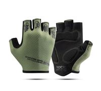 ROCKBROS Guanti Ciclismo Guanti Uomo Donna Mezzo Dita Antiscivolo Antiurto Guanti Estivi per Mountain Bike Bici Da Strada Verde M