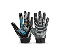 ROCKBROS Guanti da Calcio per Bambini e Ragazzi, Guanti da Portiere per Ricevitore Antiscivolo e Traspirante, per Rugby Baseball Football Americano, per Sport con la Palla e all'Aperto, Grigio, M