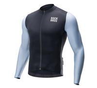 ROCKBROS Maglia Ciclismo Uomo, Maglia Ciclismo a Manica Lunga, Maglietta Ciclismo Trapirante ad Asciugatura Rapida, Top da Ciclismo con 3 Tasche, Taglia Europea per MTB, Bici da Strada, da Corsa