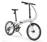 ROCKBROS MBS·20E Bici Pieghevole 20 Pollici, Bicicletta Pieghevole in Alluminio, con Shimano 8 Velocità, Freni a V, Trasportabile e Compatta, Unisex, Verde Argento Bianco
