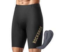 ROCKBROS Pantaloncini da Ciclismo Uomo, Pantaloncini Senza Cuciture Imbottiti in 3D Gel Traspirante e Antiscivolo, Asciugatura Rapida, per Bicicletta MTB Bici da Strada, Nero, XL