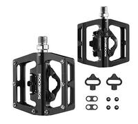 ROCKBROS Pedali di Blocco SPD per MTB Corsa Bicicletta da Strada 9/16 Pollici in Alluminio Pedali Bici con Cuscinetti Sigillati Ultra Leggero Antiscivolo Antipolvere