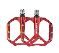 ROCKBROS Pedali per Bici MTB in Alluminio, Antiscivolo e Leggeri, Pedali Flat con Riflettori, Asse 9/16", con Cuscinetti a Sfere Sigillati, Accessori Universali per Bici da Corsa, BMX, Rosso