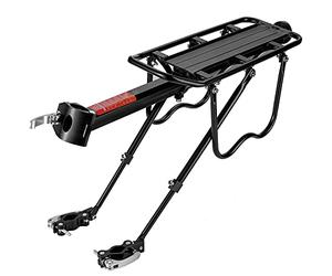 ROCKBROS Portapacchi Bici Alluminio Universle Regolabile per Bici MTB Portapacchi Posteriore Mountain Bike capacità Portata Massima 50kg Carrier Rack con Riflettore 24-29 Pollici