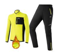 ROCKBROS Set Giacca e Pantaloni da Ciclismo Invernali, Tuta Sportivo Antivento Termico per Uomo Donna, Abbigliamento per Ciclismo Escursionismo Corsa Jogging
