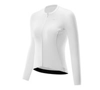 ROCKBROS TVI Magliette Ciclismo Donna, Maglia Manica Lunga Slim Fit, Abbigliamento Aderente Traspirante, Maglia MTB con 6 Tasche, Maglia per Bici da Corsa, Escursione, Primavera, Estate, Bianco