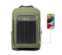 ROCKBROS Zaino Solare 20L, con Pannello Solare Integrato 10V 14W, Porta USB, Zaino Comodo Multifunzionale per Escursionismo Campeggio Viaggio, Uomo Donna, Verde