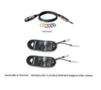 ROCKCABLE coppia CAVO PER MICROFONO CASSE CANNON XLR F/JACK 6,3 set 2 CAVI 10mt