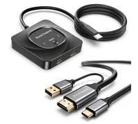 RockCheems Switch KVM USB-C: utilizza Apple Studio Display/XDR con PS5, Switch, Mac (5K a 120Hz/6K a 60Hz) e PC Windows (4K a 60Hz), HDMI a USB-C Bridge, supporta fotocamera/microfono/audio/PD, LG