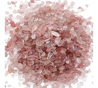 Rockcloud 0,5 kilogram chips Crushed martellata piccola pietra di guarigione Reiki cristallo gioielli making casa decorazione Strawberry Quartz