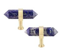 Rockcloud Confezione da 2 pomelli in pietra a punta di cristallo per cassetti, con viti, pomello per armadietto, maniglia per credenza, decorazione per la casa, lapislazzuli