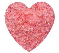 Rockcloud Cristallo di quarzo rivestito in titanio a forma di cuore, grappolo naturale druso geode statuetta minerale esemplare per casa ufficio decorazione matrimonio rosso