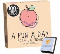 Rockdoodles Calendario da scrivania 2024 punny giornaliero | Divertente calendario 2024 giorno per giorno per casa o ufficio, calendario giornaliero 2024 pagina al giorno, calendario scherzi per papà
