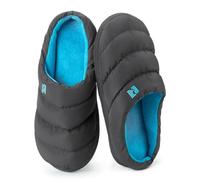 RockDove Pantofola da Campeggio Uomo con Schiuma Memory e Imbottita in Piuma, 42/43 EU, Grigio Scuro e Blu