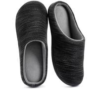 RockDove Pantofole da uomo in memory foam bicolore originali, nero/grigio, 49.5 EU