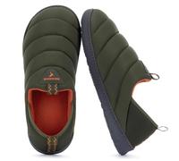 RockDove Pantofole da uomo Pufflite trapuntate bicolore con suola interna ed esterna, Verde cacciatore, 46 EU