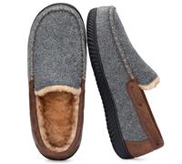 RockDove Pantofole Uomo Hearthfire in Memory Foam Moc, 44 EU, Grigio