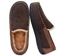 RockDove Pantofole Uomo Hearthfire in Memory Foam Moc, 46 EU, Caffè