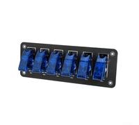 Rocker a 6 canali per pannello di controllo interruttore dotato di protezione fusibile 10A indicatori LED blu e ampio supporto di tensione per installazioni di veicoli da 12 V 24 V