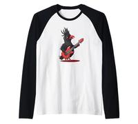 Rocker Bird con chitarra elettrica per Stage Magic Maglia con Maniche Raglan