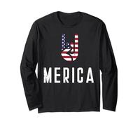 Rocker Hand Merica Bandiera 4 luglio Patriot Uomini Ragazzi Bambini Maglia a Manica