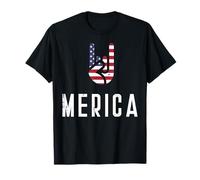 Rocker Hand Merica Bandiera 4 luglio Patriot Uomini Ragazzi Bambini Maglietta