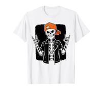 Rocker Skater Skeleton Tee Cool Punk Rock Men Boys Halloween Maglietta
