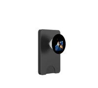 Rocket Cat che decolla sopra la terra con divertente design a forma di gattino PopSockets PopWallet per MagSafe