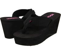 Rocket Dog Women's Diver Webbing Wedge Flip Flop, Black, 11 M US