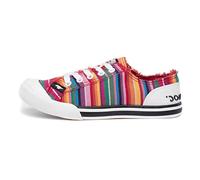 Rocket Dog Women's Jazzin Eden Stripe Cotton Walking Shoe, Red, 9