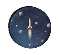 Rocket in Space Coperture per pneumatici impermeabili anti UV Copertura per pneumatici da 28 pollici per asse singolo per camper, camion, SUV, rimorchio, universale, per tutte le stagioni