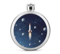 Rocket in Space - Fiaschetta da whisky da viaggio, piccola fiaschetta portatile da viaggio, in acciaio inox, a prova di perdite, per feste di nozze, testimone dello sposo, regalo per damigella d'onore