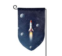 Rocket In Space Garden Bandiere Verticali Double Sided Casa Bandiera 30,5 x 45,7 cm Primavera Estate Stagionale Cortile Banner Vacanze Agriturismo Cortile Decorazione Da Appendere Bandiera Taglia