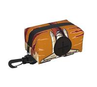 Rocket in Space Print Dog Poop Bag Holder for Leash Dog Waste Bag Dispenser Soft Fabric Puppy Potty Carrier
