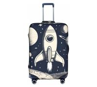 Rocket in Space Print Unique Travel Luggage Cover Lavabile Anti Graffio Valigia Protector per Vacanza, bianco, Small