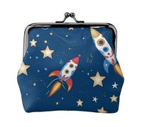 Rocket in Space Print Versatile Portamonete Squisito Mini Portafoglio Carino Sacchetto di Cambiamento per ogni occasione
