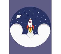 Rocket Notebook fro Kids, Teens & Adults | 150 Wide Ruled Pages | 8.5x11 in | Space-Themed Stationery with Pastel Purple Background: Fun Rocket Ship ... School Writing | Great Gift for Space Lovers