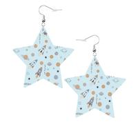 Rocket, Planet, Space Adventure Orecchini Moda Orecchini Da Donna Divertenti Orecchino In Pelle Per Cosplay Donne Carnevale